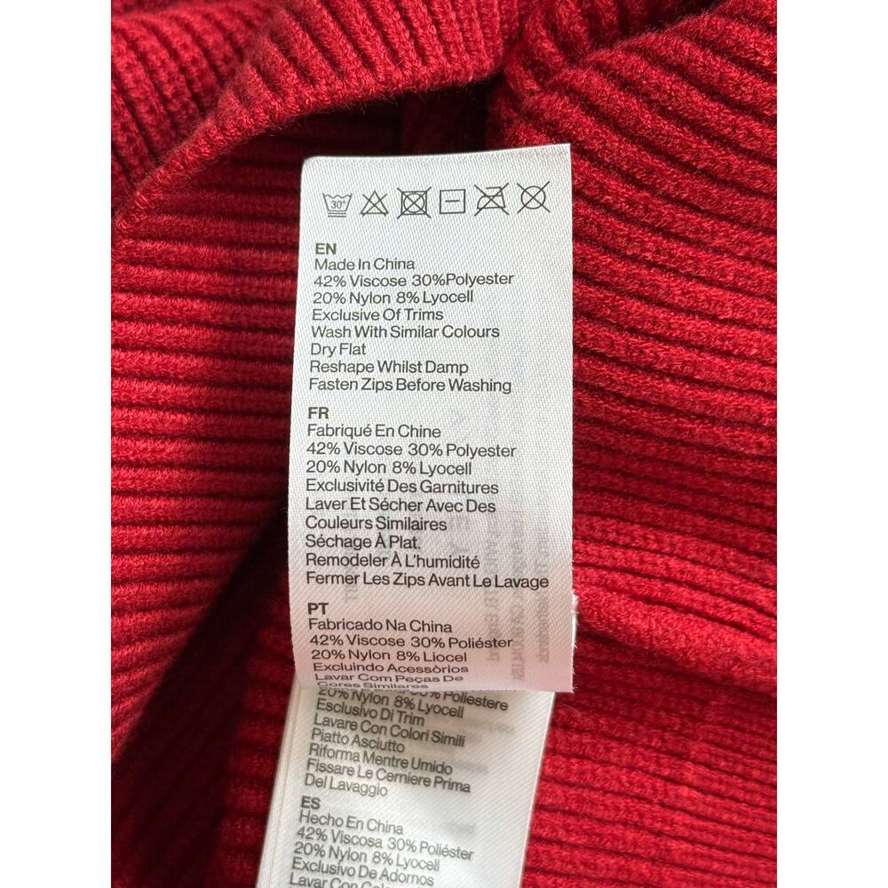 NWT Varley Amina Half-Zip Ribbed Sleeveless Knit Sweater Lava Falls Red Small - Picture 9 of 9